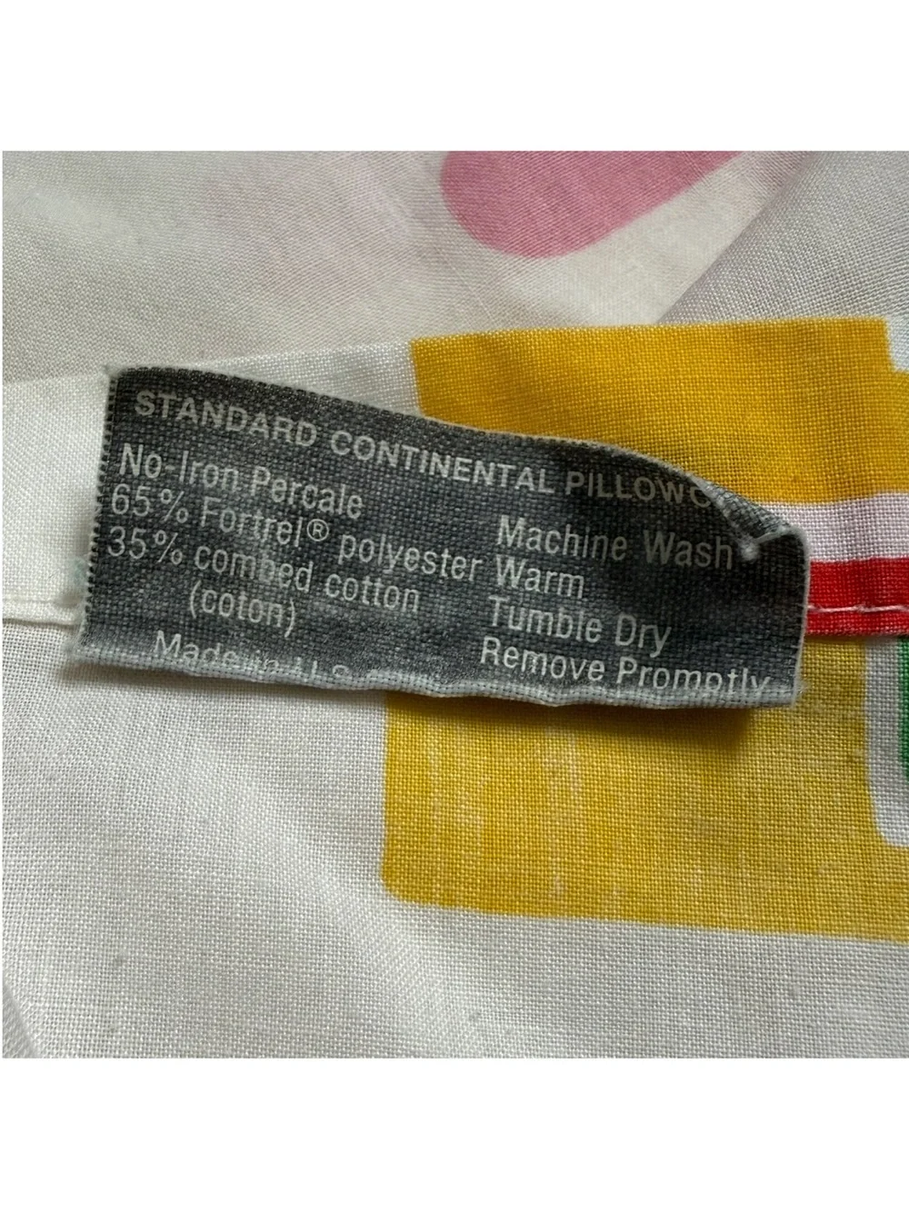 Vintage 1982 Marimekko Dan River Bo Boo Schoolhouse Pillow Case Primary Colors